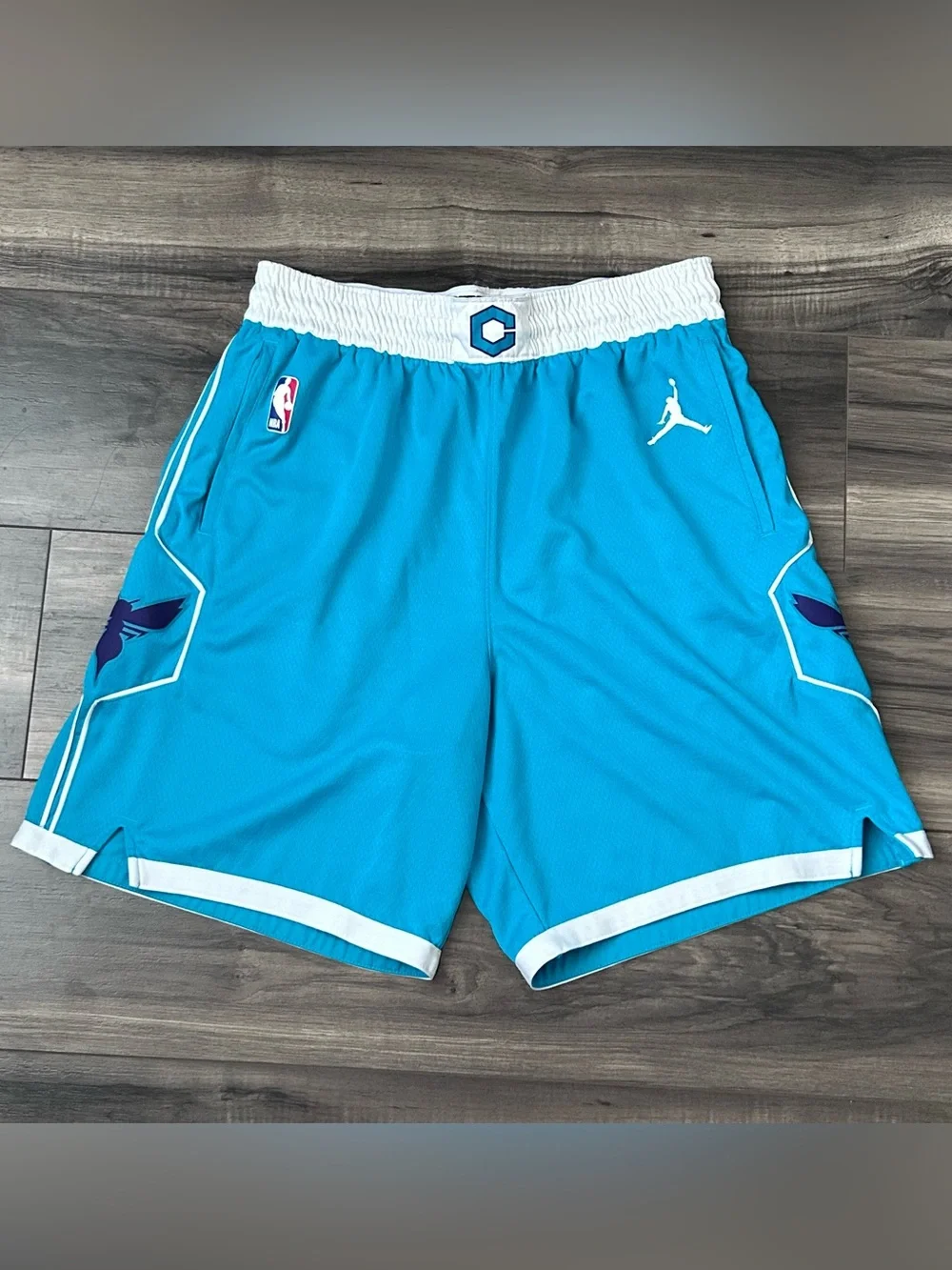 Jordan Brand Charlotte Hornets NBA Swingman Shorts Icon Edition Teal Size 42 XL